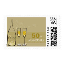 Champagne Bubbles Celebration Anniversary Stamps
