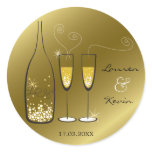 Champagne Bubbles Celebration Gold Label Sticker Champagne Bubbles Celebration Gold Label Sticker