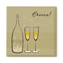 Champagne Bubbles Celebration Holiday Gift Magnet by fat_fa_tin Champagne Bubbles Celebration Holiday Gift Magnet