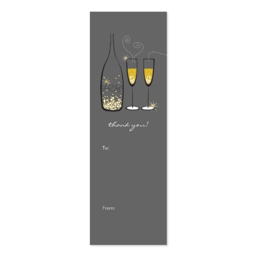 Champagne Bubbles Celebration Thank You Gift Tag / Business Cards (back side)