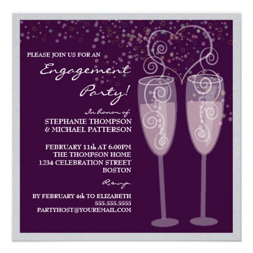Champagne & Bubbles Engagement Party Invitation