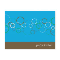 Champagne Bubbles on Aqua Party Invitation Postcard