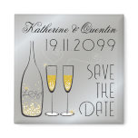 Champagne Bubbles Silver Save The Date Magnet magnets