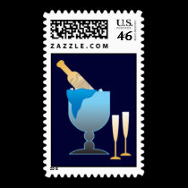 Champagne Bucket Postage Stamps stamps