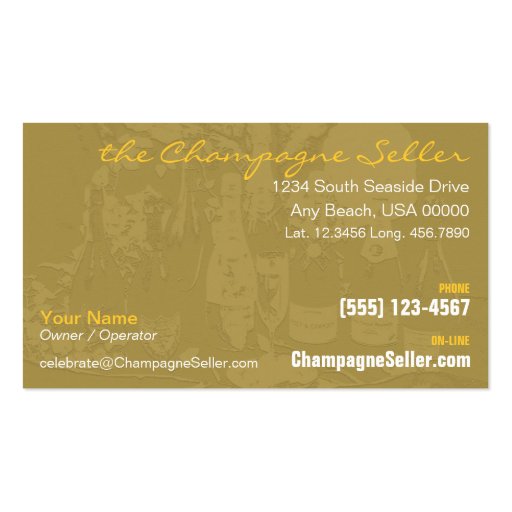 Champagne Business Card (front side)