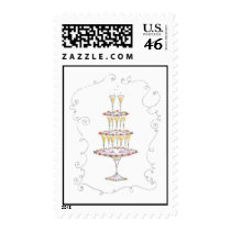 Champagne Cake Postage Stamp