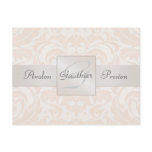 Champagne Damask Monogram Save The Date Postcard