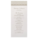 Champagne Damask Monogram Wedding Program Rack Cards