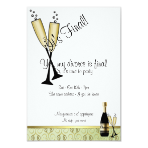 Champagne Divorce Party Invitation