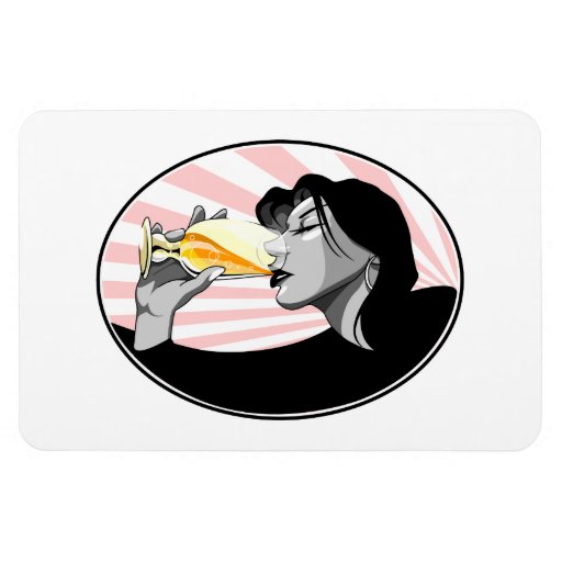 Champagne drinking woman magnet