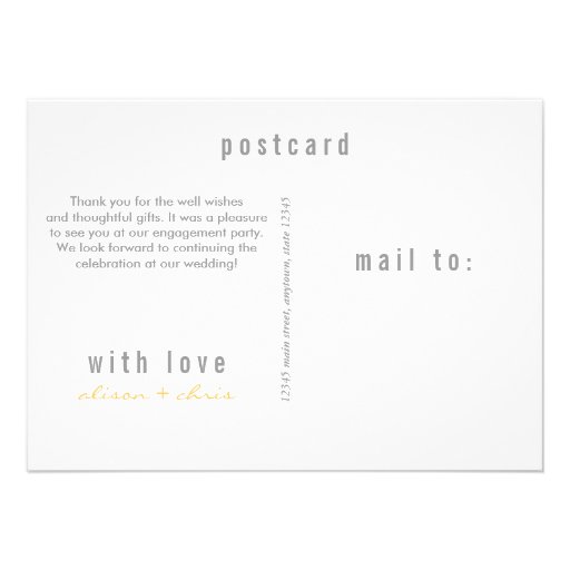 Champagne Engagement Party Thank You Note Announcements