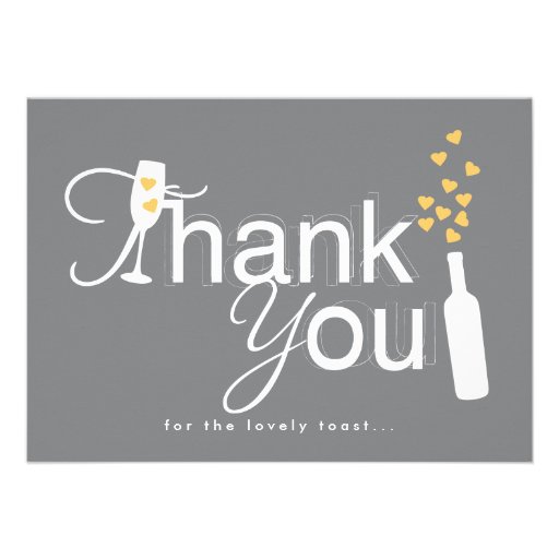Champagne Engagement Party Thank You Note Announcements