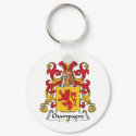 Champagne Family Crest keychains