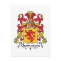 Champagne Family Crest postcards