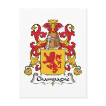 Champagne Family Crest postcards