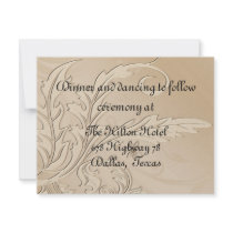 Champagne Fleur Formal Reception Card invitations