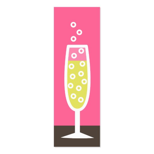 Champagne flute business cards (front side)