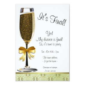Champagne Flute Divorce Party Invitation