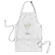 Champagne Flutes in Black and White Apron