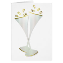 Champagne Flutes in Black and White Greeting Cards