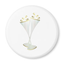 Champagne Flutes in Black and White Fridge Magnet