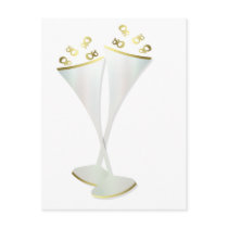 Champagne Flutes in Black and White Postcard