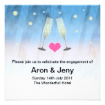 Champagne glas engagement card custom invites