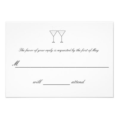 'Champagne Glasses' RSVP Cards Announcement