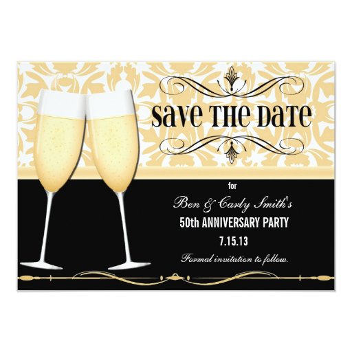 Champagne Glasses Save the Date Invitation Zazzle