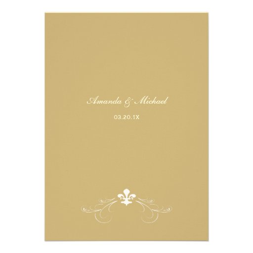 Champagne Gold Fleur de Lis Wedding I Invitations