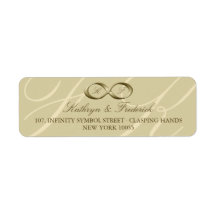 Champagne Gold Infinity Hand Clasp Wedding Labels