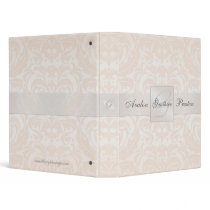 Champagne Monogram Damask Wedding Binder