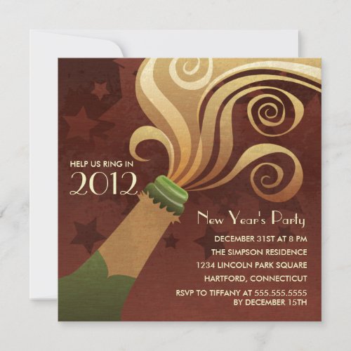 Champagne New Year's Eve Party Invitations invitation