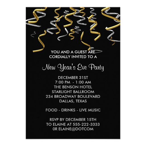 Champagne New Years Eve Party Invitations