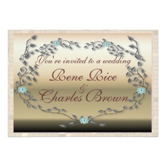 Champagne & Pearls wedding invitation template