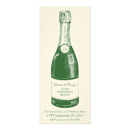 Champagne Personalized Label Invitation