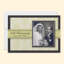Champagne Ribbon Damask Anniversary Party Invite invitations