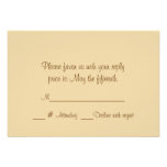 Champagne Roses Formal Wedding RSVP Card Invitations