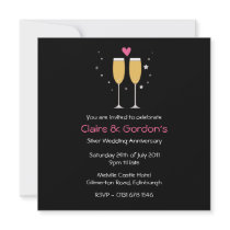 Champagne Toast Anniversary Party Invitation