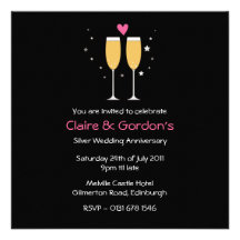 Champagne Toast Anniversary Party Invitation