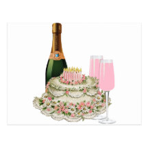 Champagne Toast Birthday Post Cards