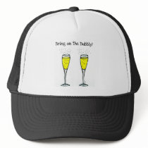 CHAMPAGNE TOAST "BRING ON THE BUBBLY" MESH HAT