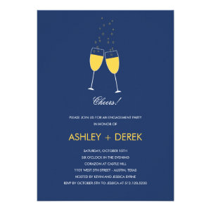 Champagne Toast Engagement Party Invitation