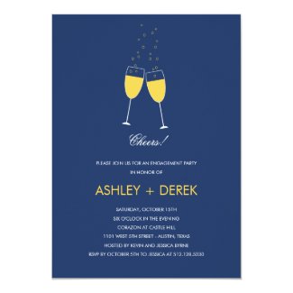 Champagne Toast Engagement Party Invitation Personalized Invitation