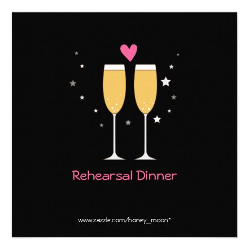 Champagne Toast Rehearsal Dinner Invitation