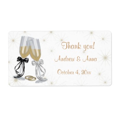 Champagne Wedding Label