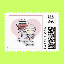 Champagne wedding stamps