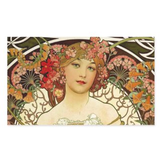 Champagne Woman 1897 Rectangle Stickers