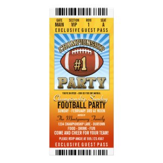 Championship Sunday Football Party Custom Invites