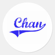 Chan Surname Classic Style Round Stickers